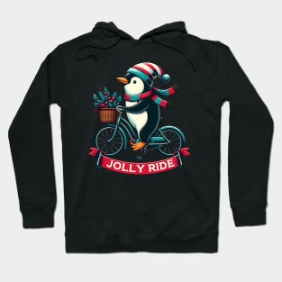 Jolly Ride - Cute penguin on a bicycle Hoodie